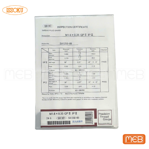 Giấy chứng nhận ren trong ISSOKU (M1.6x0.35)